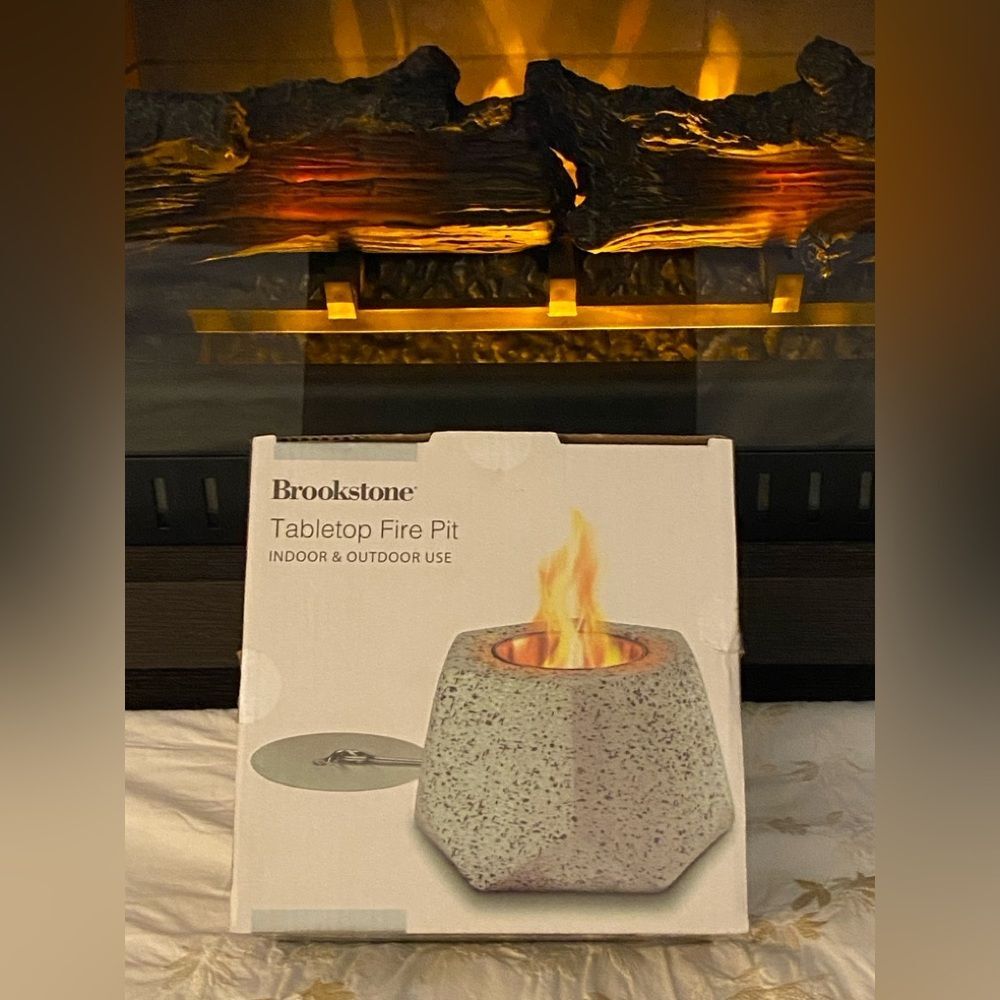 NWT Hexagonal Speckled Heavy Stone Decor w/Fireš„Feature-Indoors/Outdoors/Camping - Picture 3 of 16